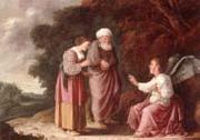 unknow artist Manoah and his wife meeting the angel France oil painting reproduction
